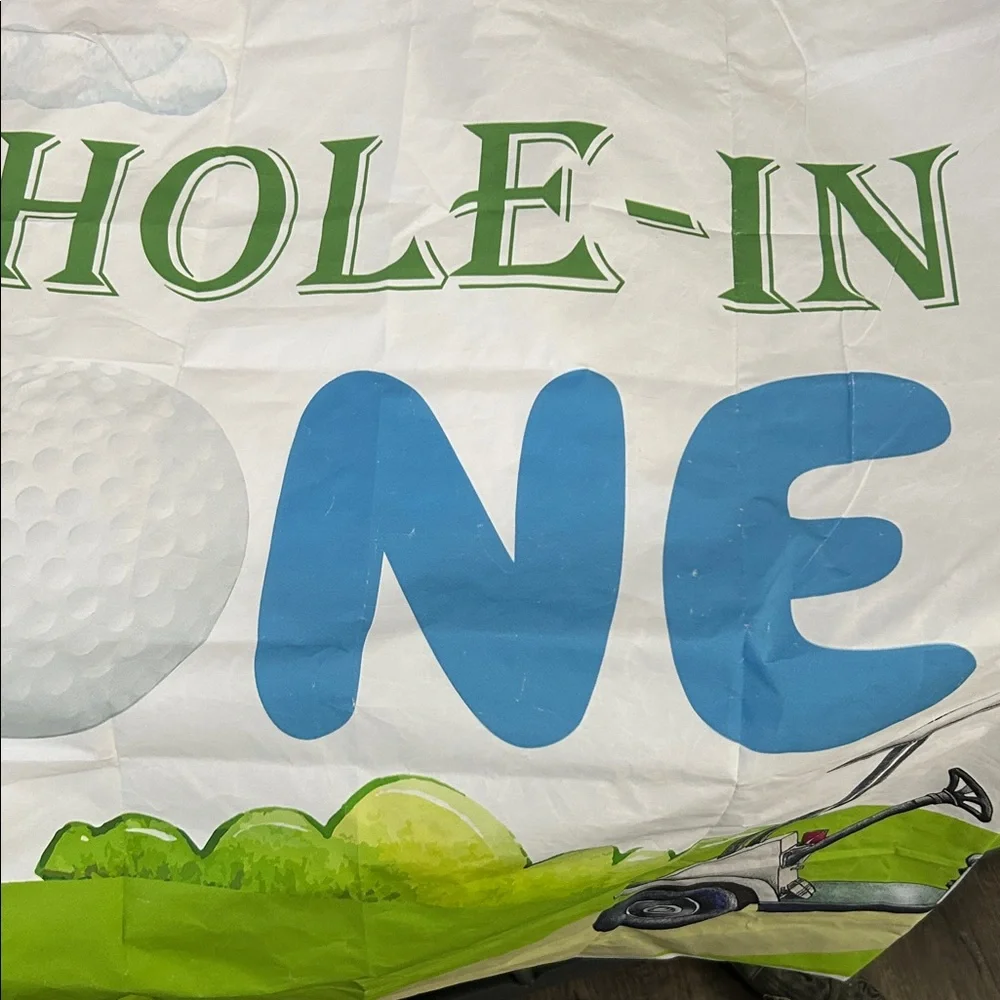 Baby’s first birthday golf decorations “hole in one”